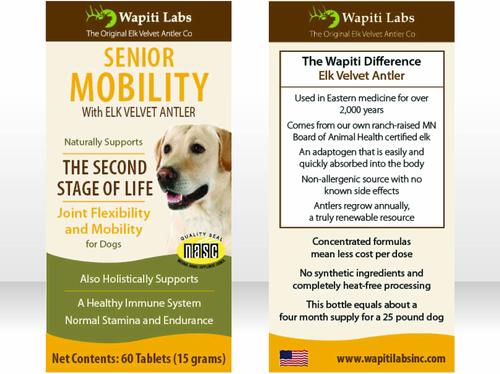 Show full view: Wapiti Labs Senior Mobility Elk Velvet Antler Tablets Dog Supplement, 60 count slide 5 of 7