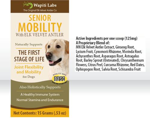 Show full view: Wapiti Labs Senior Mobility Formula Dog Powder Supplement, 0.53-oz bottle slide 5 of 11