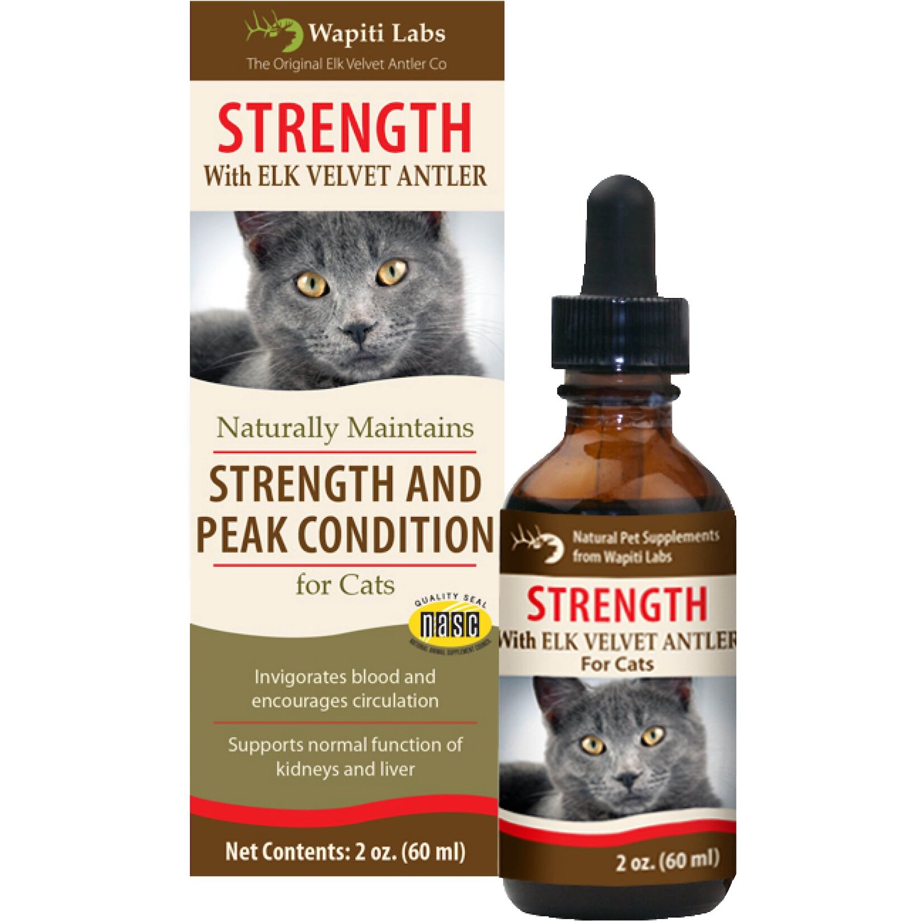 Wapiti Labs Strength for Peak Condition Cat Supplement, 2-oz bottle