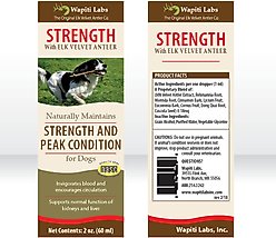 Wapiti Labs Strength Formula for Peak Condition Dog Supplement, 2-fl oz bottle slide 2 of 7