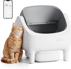 WARCAT Open-Top Self-Cleaning Smart App Control Cat Litter Box, Grey