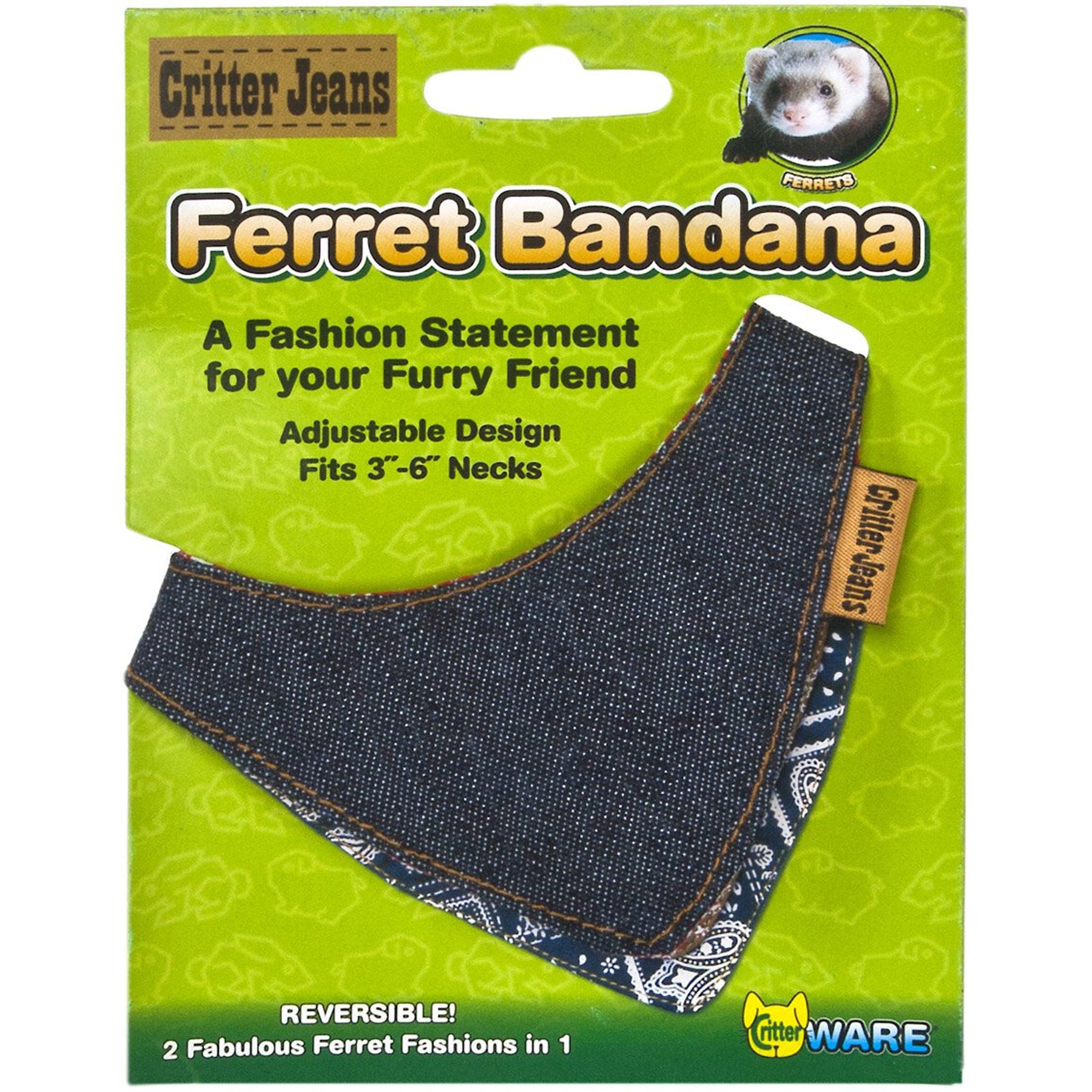 Ware Critter Jeans Reversible Ferret Bandana