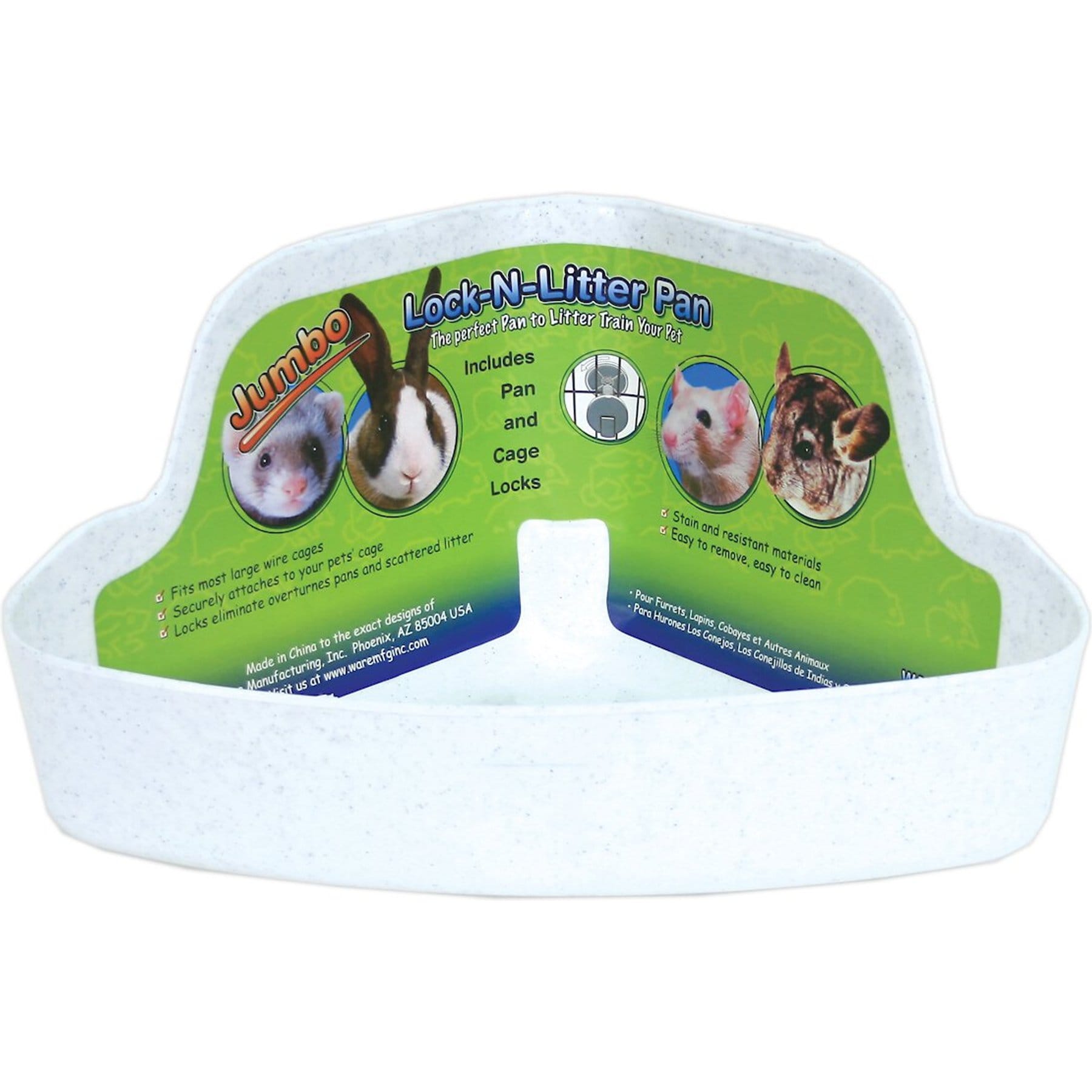 Ware Lock-N-Litter Small Animal Litter Pan, Color Varies, Jumbo