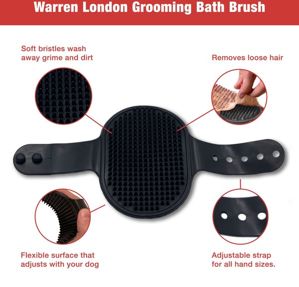 Show full view: Warren London Bath Dog Brush, Black slide 2 of 9