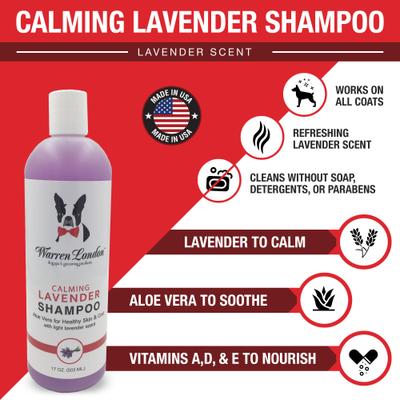Show full view: Warren London Calming Lavender & Aloe Vera Dog & Cat Shampoo, 17-fl oz bottle slide 2 of 6
