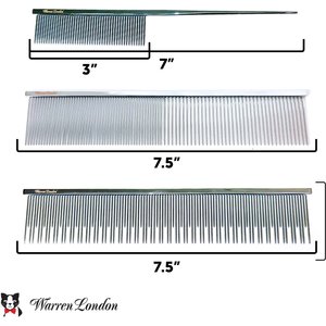 Warren London Carding Metal Dog & Cat Comb