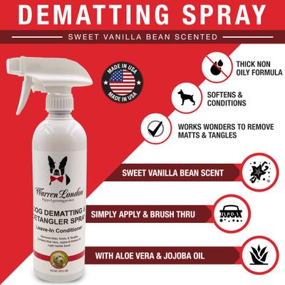 Show full view: Warren London Dematting & Detangling Leave-In Conditioner Dog Spray, 16-fl oz bottle slide 2 of 6