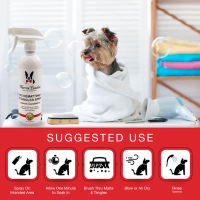 Show full view: Warren London Dematting & Detangling Leave-In Conditioner Dog Spray, 16-fl oz bottle slide 4 of 6