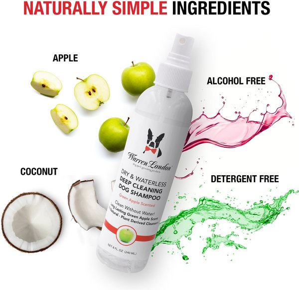 Show full view: Warren London Dry & Waterless Green Apple Scented Deep Cleaning Dog Shampoo, 8-fl oz bottle slide 4 of 6