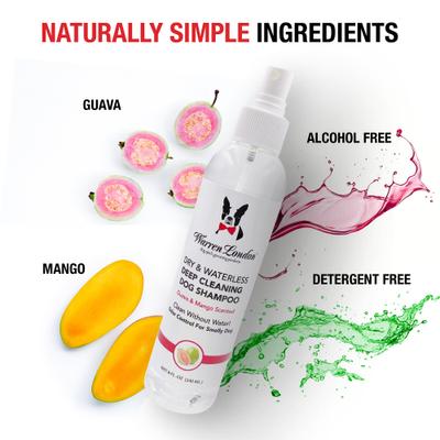 Show full view: Warren London Dry & Waterless Guava & Mango Dog Shampoo, 8-fl oz bottle slide 5 of 7