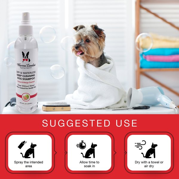 Show full view: Warren London Dry & Waterless Guava & Mango Dog Shampoo, 8-fl oz bottle slide 5 of 6