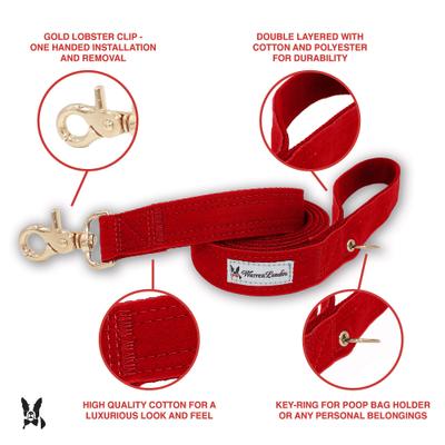 Show full view: Warren London Fabric Dog Leash, 5-ft, Red slide 3 of 6
