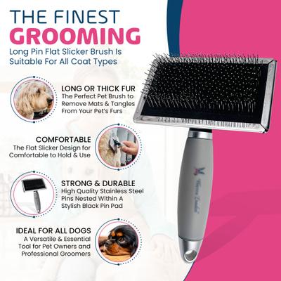 Show full view: Warren London Gel-Handle Slicker for Long & Thick Fur Dog Brush slide 2 of 5