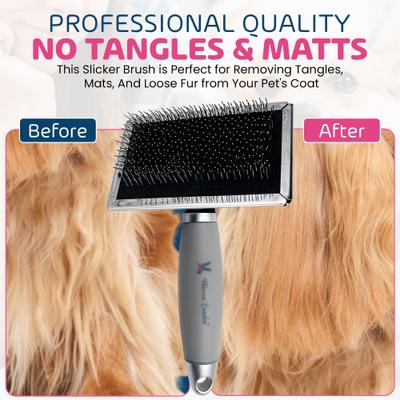 Show full view: Warren London Gel-Handle Slicker for Long & Thick Fur Dog Brush slide 5 of 5