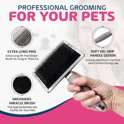 Show full view: Warren London Gel-Handle Slicker for Long & Thick Fur Dog Brush slide 3 of 5