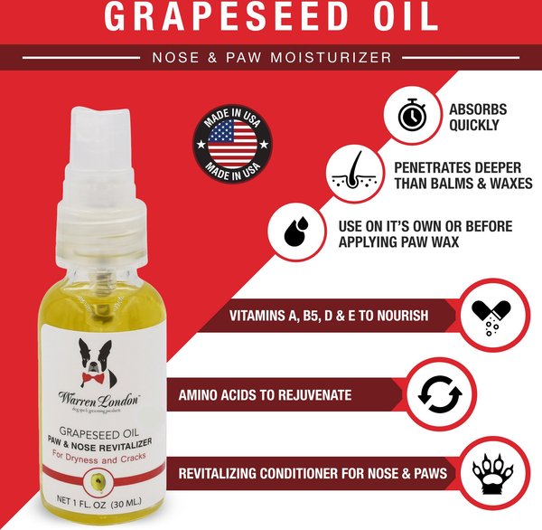 Show full view: Warren London Grapeseed Oil Paw & Nose Revitalizer Spray, 1-fl oz bottle slide 2 of 7