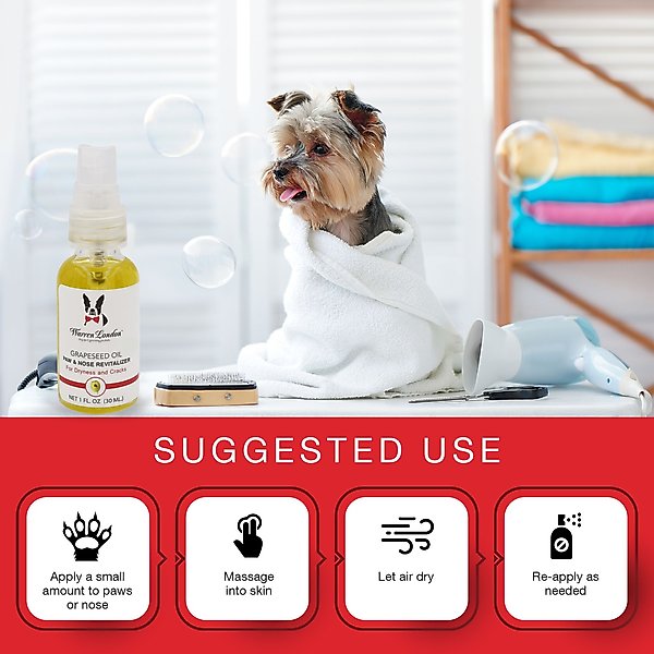 Show full view: Warren London Grapeseed Oil Paw & Nose Revitalizer Spray, 1-fl oz bottle slide 4 of 7
