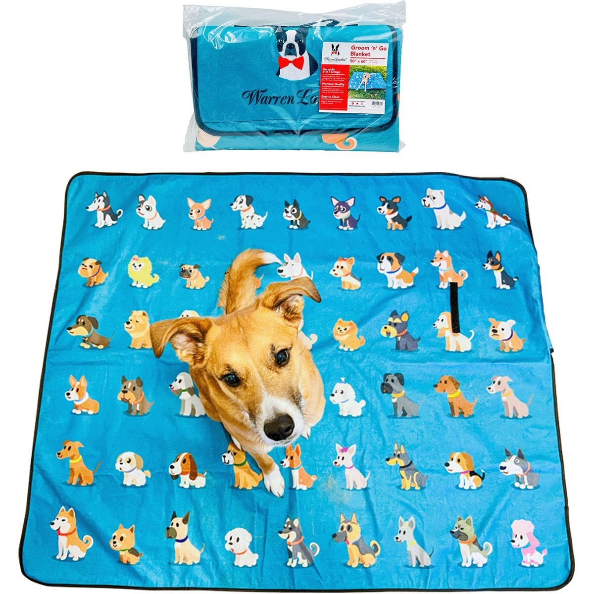 Warren London Indoor Brushing Dog Grooming Blanket, 50 X 60-in