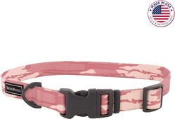 Water & Woods Adjustable Dog Collar, Bottomland Pink, Medium: 14-20-in neck, 1-in wide