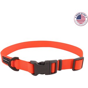 Water & Woods Adjustable Dog Collar, Safety Orange, Large: 18-26-in neck, 1-in wide