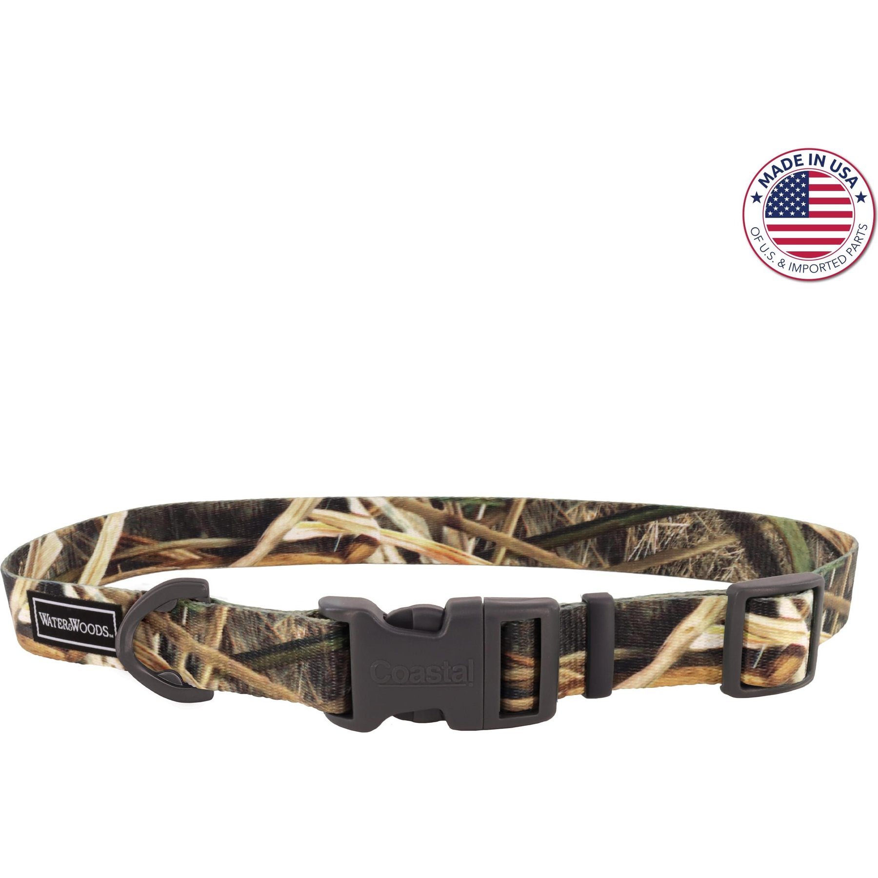 Water & Woods Adjustable Dog Collar, Shadow Grass Blades, Small: 10-14-in neck, 3/4-in wide