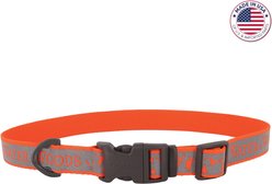 Water & Woods Adjustable Reflective Dog Collar, Water & Woods Orange, Medium: 14-20-in neck, 1-in wide