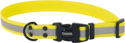 Water & Woods BioThane Reflective Adjustable Dog Collar, Yellow, 18 to 26-in neck, 1-in wide