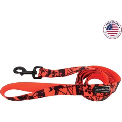 Water & Woods Water & Woods Blaze Patterned Dog Leash, Trees Orange