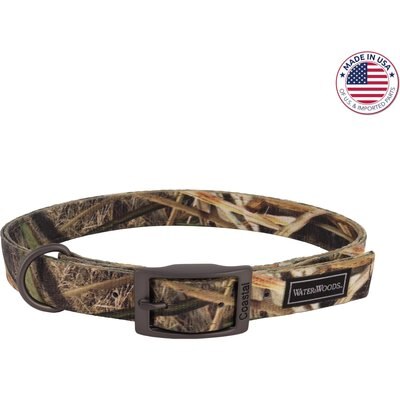 Water & Woods Water & Woods Double-Ply Patterned Hound Dog Collar, Shadow Grass Blades, Large: 22-in neck, 1-in wide