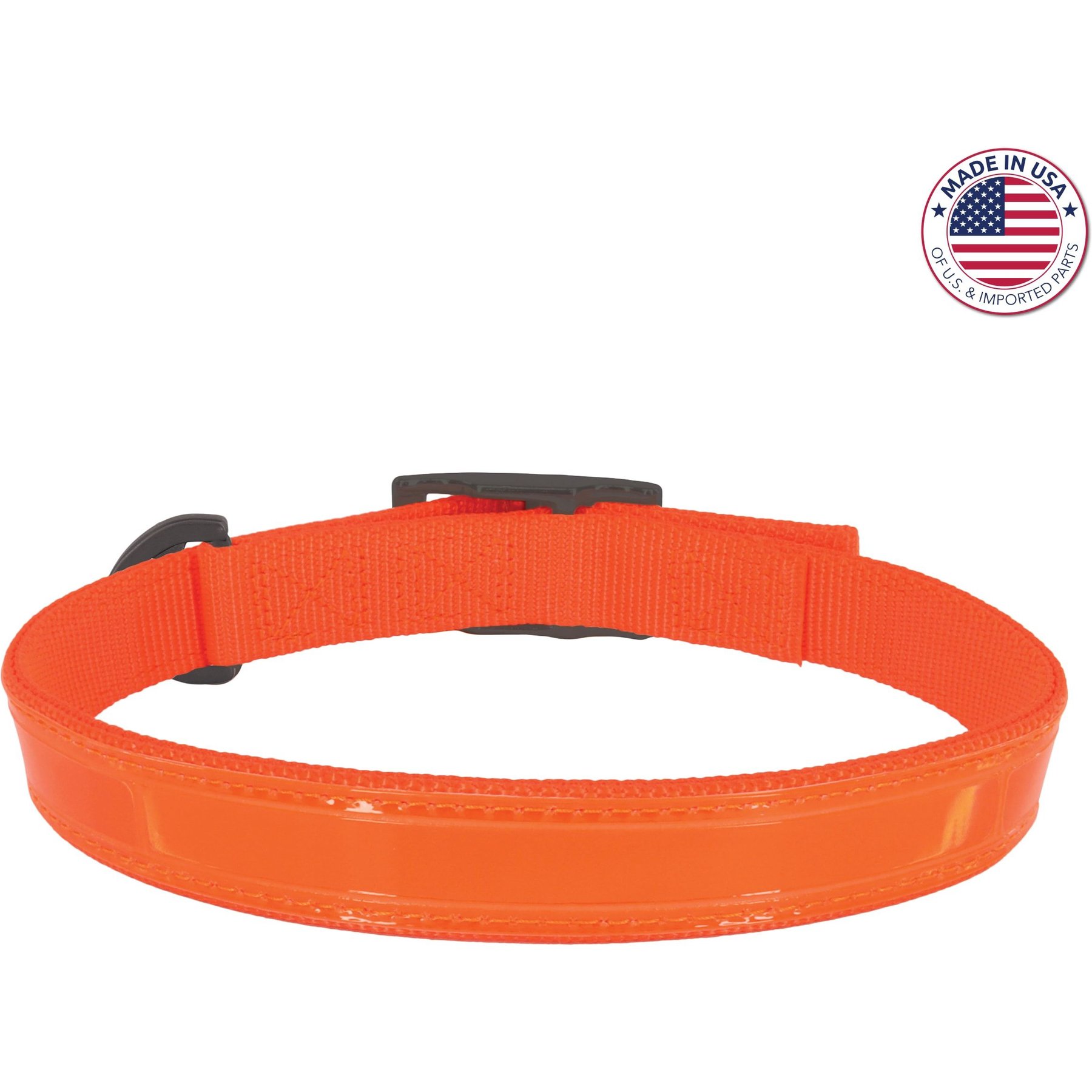 Water & Woods Double-Ply Reflective Hound Dog Collar, Medium: 18-in neck, 1-in wide
