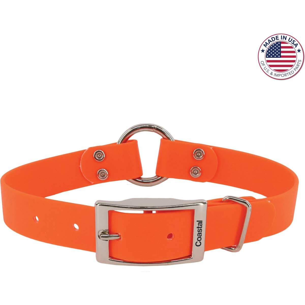 Water & Woods Waterproof Hound Dog Collar, Orange, Medium: 18-in neck, 1-in wide