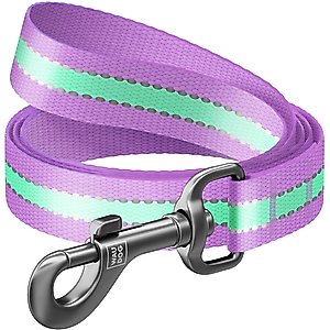 WAUDOG Glow in the Dark Nylon Dog Leash, Purple, Medium: 4-ft long, 3/4-in wide