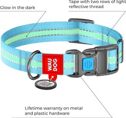 WAUDOG Glow in the Dark QR Passport Nylon Standard Dog Collar, Blue, Large: 12 1/4 to 19 1/4-in neck, 1-in wide slide 2 of 7