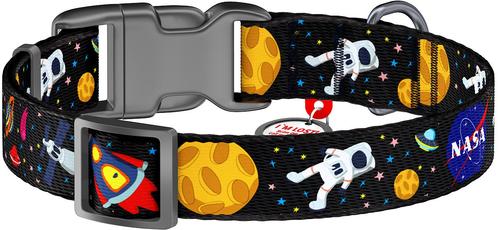 Show full view: WAUDOG NASA Nylon Standard Dog Collar, Medium: 9 1/2 to 15 3/4-in neck, 3/4-in wide, Astronaut slide 2 of 7
