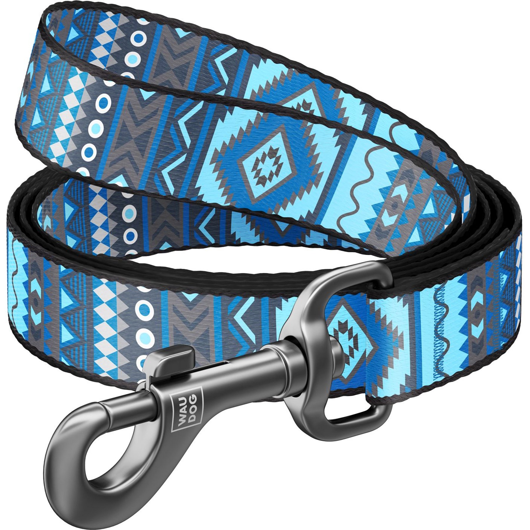 WAUDOG Nylon dog leash, Etno Blue, Medium