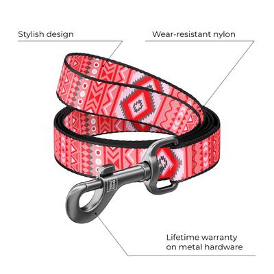 Show full view: WAUDOG Nylon dog leash, Etno Red, Medium slide 3 of 8