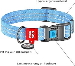 WAUDOG QR Passport Cotton Dog Collar, Blue, Small slide 2 of 6