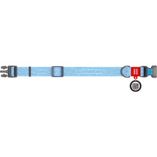 WAUDOG QR Passport Cotton Dog Collar, Blue, Small slide 3 of 6