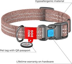 WAUDOG QR Passport Cotton Dog Collar, Brown, Small slide 2 of 6