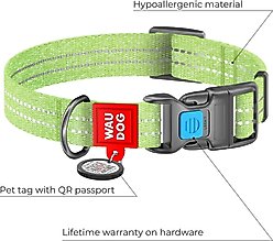 WAUDOG QR Passport Cotton Dog Collar, Lime Green, Medium slide 2 of 5