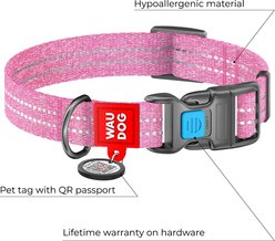 WAUDOG QR Passport Cotton Dog Collar, Pink, Small slide 2 of 6
