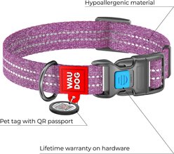 WAUDOG QR Passport Cotton Dog Collar, Purple, Medium slide 2 of 6