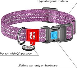 WAUDOG QR Passport Cotton Dog Collar, Purple, X-Large slide 2 of 6