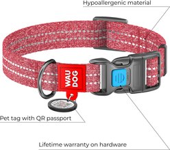 WAUDOG QR Passport Cotton Dog Collar, Red, Medium slide 2 of 5