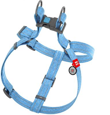 Show full view: WAUDOG Re-Cotton Recycled Material QR Passport Dog Harness, Blue, Small slide 3 of 6