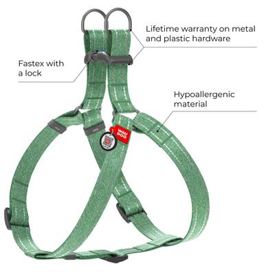 Show full view: WAUDOG Re-Cotton Recycled Material QR Passport Dog Harness, Green, Large slide 2 of 6
