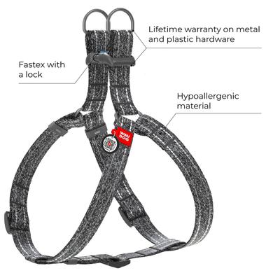 Show full view: WAUDOG Re-Cotton Recycled Material QR Passport Dog Harness, Grey, Large slide 2 of 6