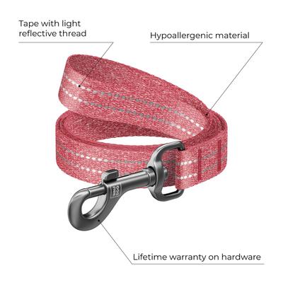 Show full view: WAUDOG Reflective Cotton Dog Leash, Red, X-Large, 16-ft slide 3 of 8