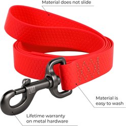 WAUDOG Waterproof Dog Leash, Red, Large: 10-ft long, 1-in wide slide 2 of 6