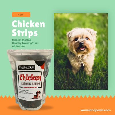 Show full view: Waveland Paws Crunchy Strips Chicken Dog Treats, 6-oz bag slide 4 of 7